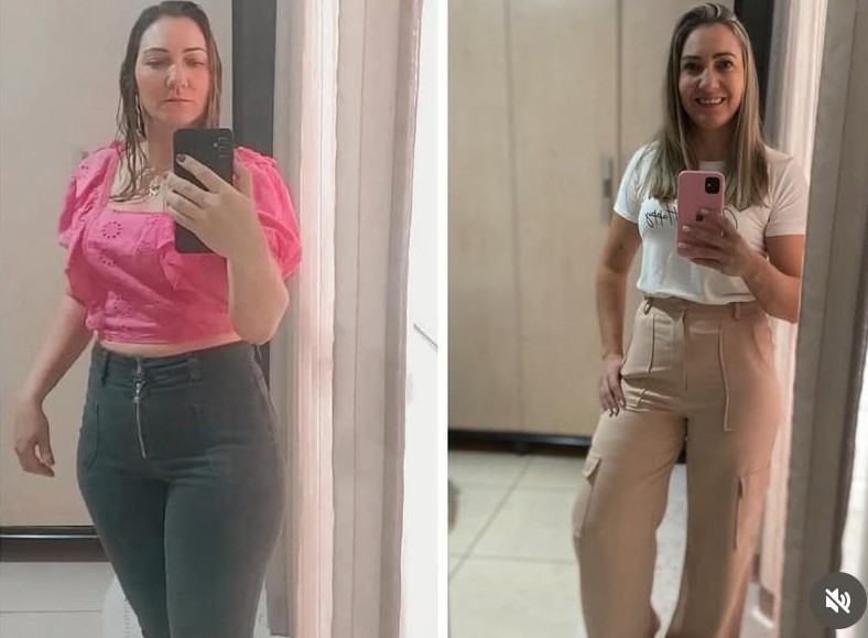 Jaqueline_antesedepois Pesquisa aponta que 68% dos brasileiros estão acima do peso